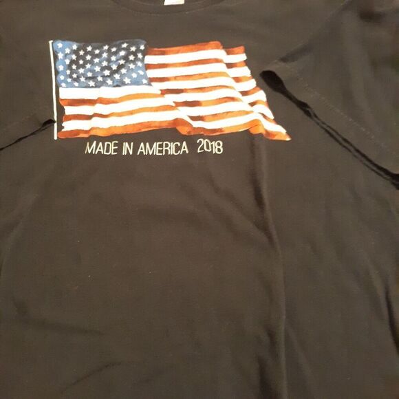 Made in America Patriotic T Shirt American Flag Graphic 2018 Black Size XL - Picture 3 of 6